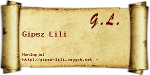 Gipsz Lili névjegykártya